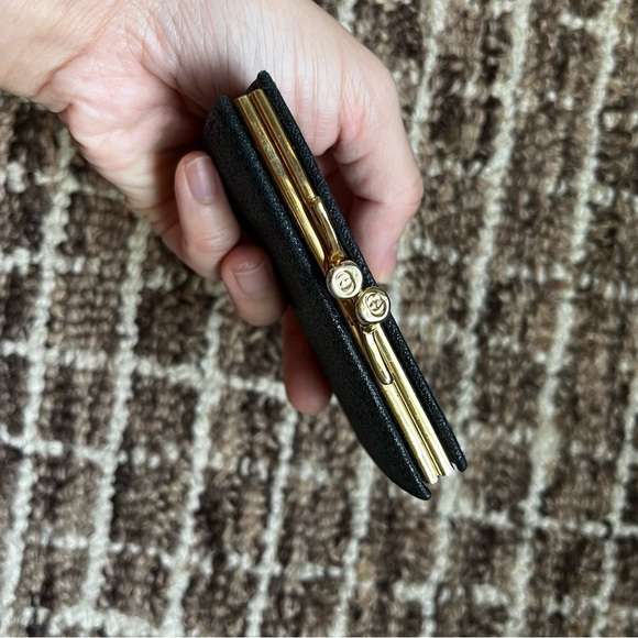 GUCCI GG Vintage Leather Coin Purse Mini Small Interlock Black Wallet - Picture 4 of 10